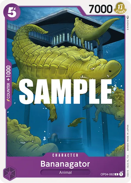 Bananagator, carte One Piece OP04-062 — extension KINGDOMS OF INTRIGUE