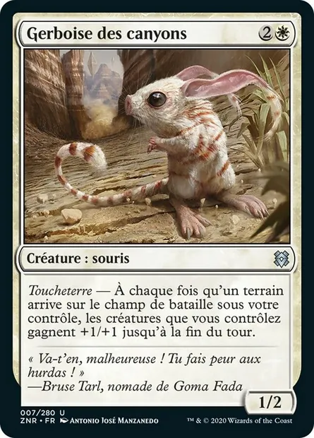 Gerboise des canyons, carte Magic ZNR 7 — extension Renaissance de Zendikar