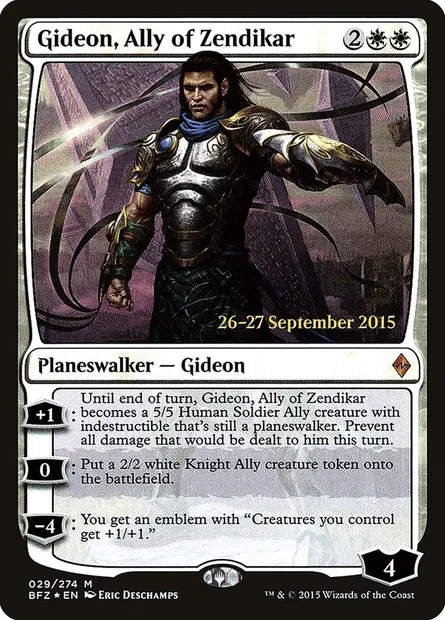Gideon, Ally of Zendikar, Magic card PBFZ 29s — Battle for Zendikar Promos set