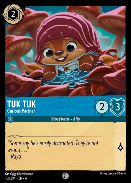 Tuk Tuk - Curious Partner, Disney Lorcana card CH4-161 — Ursula's Return set