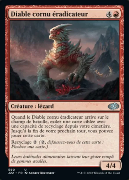 Diable cornu éradicateur, carte Magic J22 590 — extension Jumpstart 2022