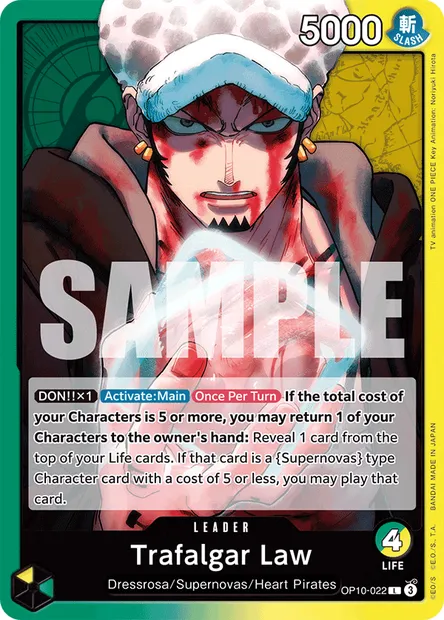 Trafalgar Law, One Piece card OP10-022 — ROYAL BLOOD set