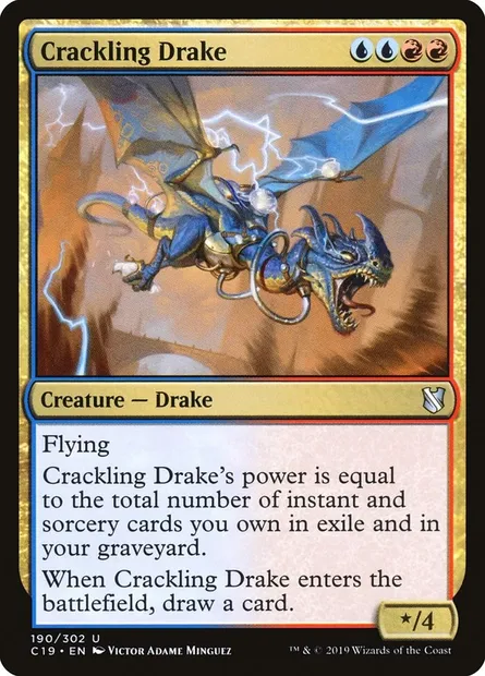 Crackling Drake, Magic card C19 190 — Commander 2019 set