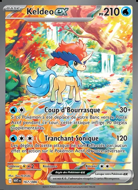 Keldeo-ex, carte Pokémon WHT 167 — extension Flamme Blanche