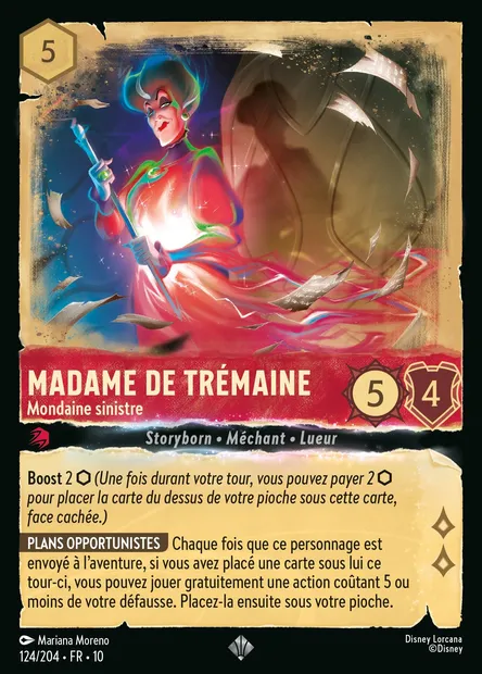 Madame de Trémaine - Mondaine sinistre, carte Disney Lorcana CH10-124 — extension Lueurs dans les Profondeurs