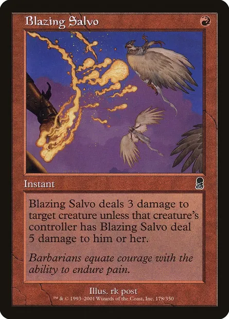 Blazing Salvo, Magic card ODY 178 — Odyssey set