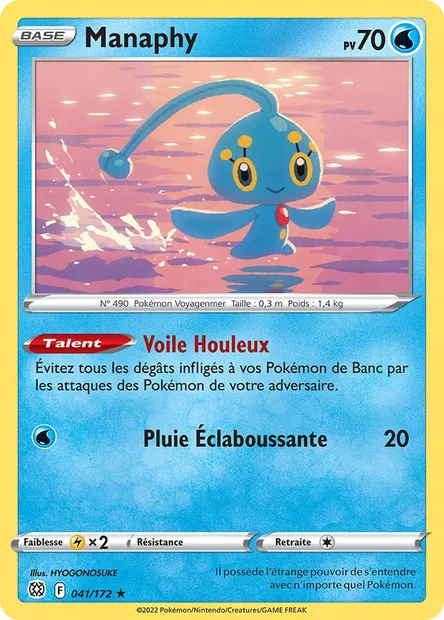 Manaphy, carte Pokémon BRS 041 — extension Stars Étincelantes