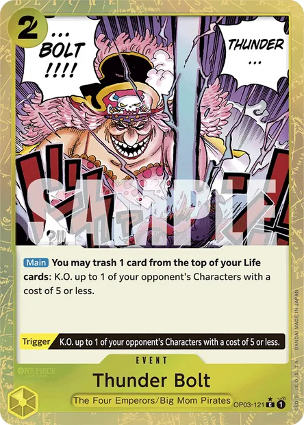 Thunder Bolt, One Piece card OP03-121 — PILLARS OF STRENGTH set