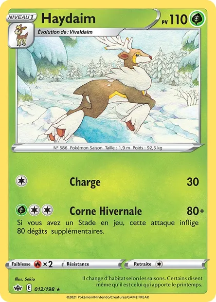 Haydaim, carte Pokémon CRE 12 — extension Règne de Glace