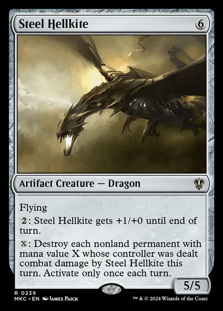 Steel Hellkite, Magic card MKC 239 — Murders at Karlov Manor Commander set