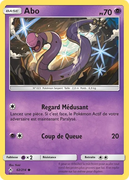 Abo, carte Pokémon UNB 62 — extension Alliance Infaillible