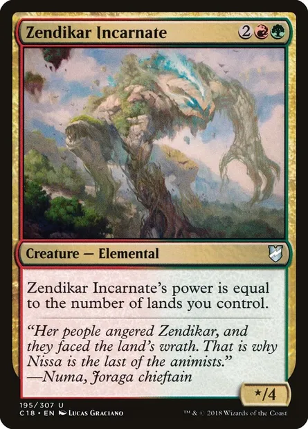 Zendikar Incarnate, Magic card C18 195 — Commander 2018 set