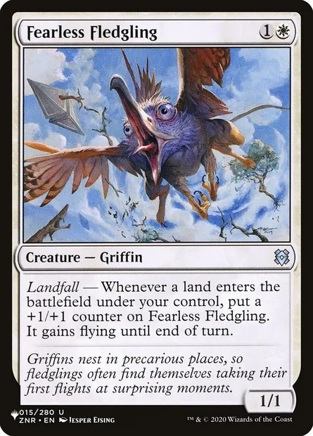 Fearless Fledgling, Magic card PLST ZNR-15 — The List set