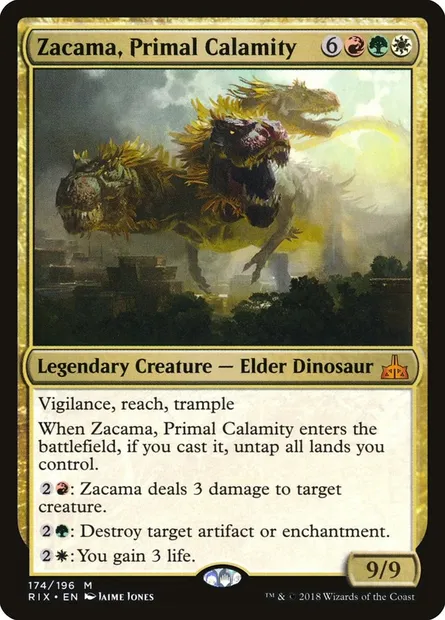 Zacama, Primal Calamity, Magic card RIX 174 — Rivals of Ixalan set
