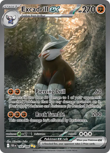 Excadrill ex, Pokémon card BLK 168 — Black Bolt set