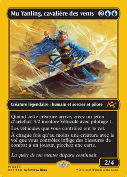 Mu Yanling, cavalière des vents, carte Magic DFT 437 — extension Aetherdrift