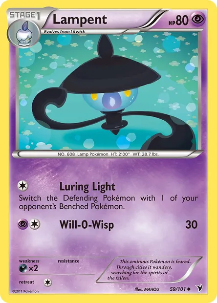 Lampent, Pokémon card NVI 59 — Noble Victories set