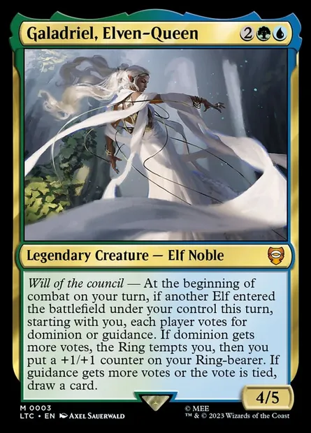 Galadriel, Elven-Queen, Magic card LTC 3 — Tales of Middle-earth Commander set