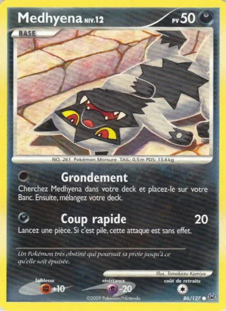 Medhyena, carte Pokémon PL 86 — extension Platine