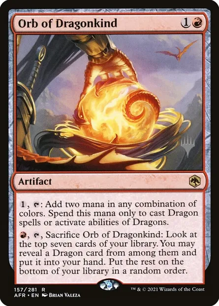 Orbe des dragons, carte Magic PAFR 157p — extension Adventures in the Forgotten Realms Promos