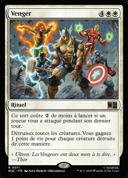 Venger, carte Magic MSC 11 — extension Marvel Super Heroes Commander