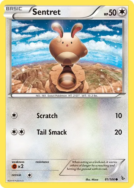 Sentret, Pokémon card FLF 81 — Flashfire set