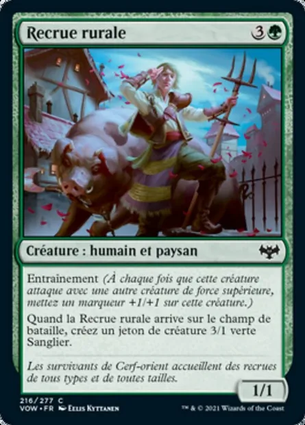 Recrue rurale, carte Magic VOW 216 — extension Innistrad : noce écarlate