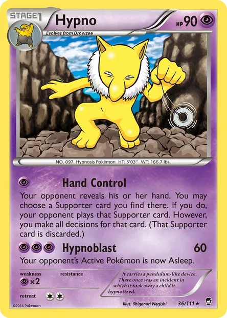 Hypno, Pokémon card FFI 36 — Furious Fists set