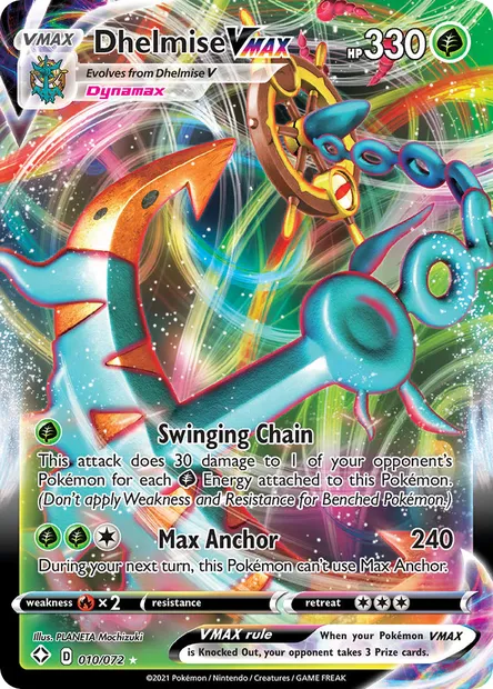 Dhelmise VMAX, Pokémon card SHF 10 — Shining Fates set