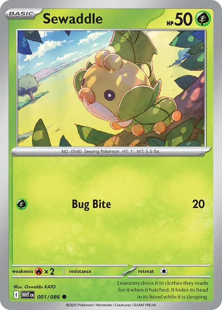 Sewaddle, Pokémon card WHT 001 — White Flare set