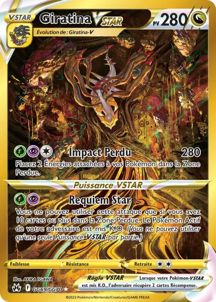 Giratina VSTAR, carte Pokémon CRZ GG69 — extension Zénith Suprême