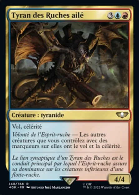Tyran des Ruches ailé, carte Magic 40K 148 — extension Warhammer 40,000 Commander
