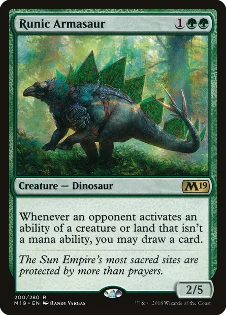 Runic Armasaur, Magic card M19 200 — Core Set 2019 set
