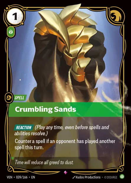 Crumbling Sands, Riftbound card VEN 039 — Vendetta set