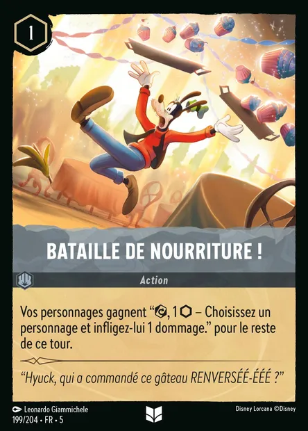 Bataille de nourriture !, carte Disney Lorcana CH5-199 — extension Ciel Scintillant