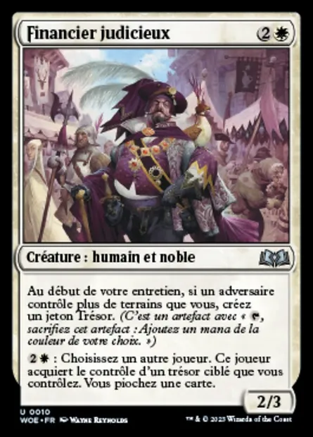 Financier judicieux, carte Magic WOE 10 — extension Wilds of Eldraine