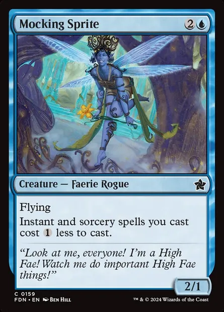 Mocking Sprite, Magic card FDN 159 — Foundations set