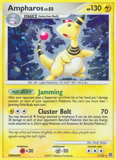 Ampharos, Pokémon card SW 1 — Secret Wonders set