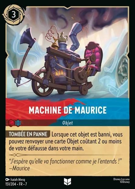 Machine de Maurice, carte Disney Lorcana CH7-151 — extension L'île d'Archazia