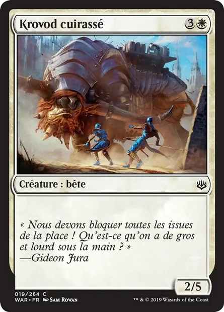 Krovod cuirassé, carte Magic WAR 19 — extension La guerre des Planeswalkers