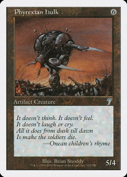 Carcasse phyrexiane, carte Magic 7ED 312 — extension Septième Edition