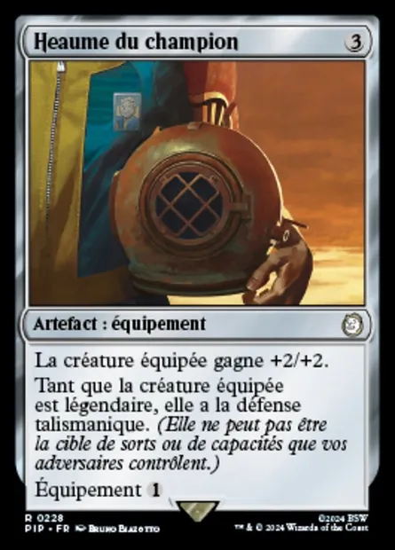 Heaume du champion, carte Magic PIP 228 — extension Fallout