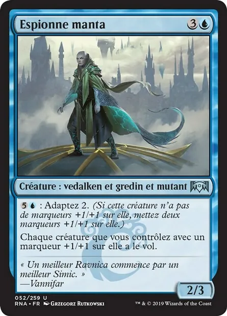 Espionne manta, carte Magic RNA 52 — extension L'allégeance de Ravnica