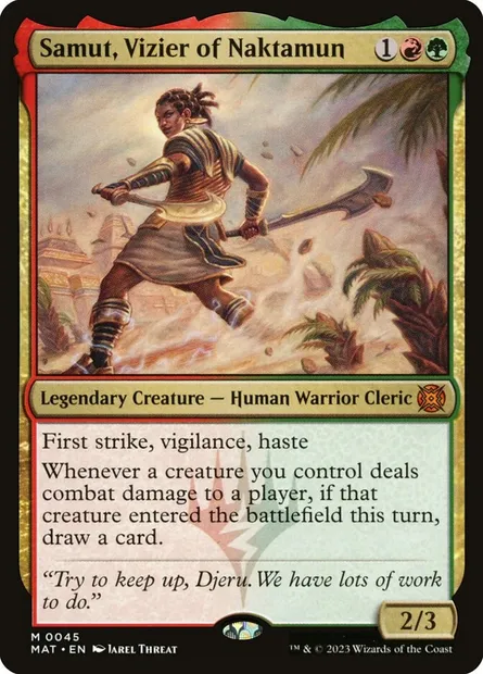 Samut, Vizier of Naktamun, Magic card MAT 45 — March of the Machine: The Aftermath set