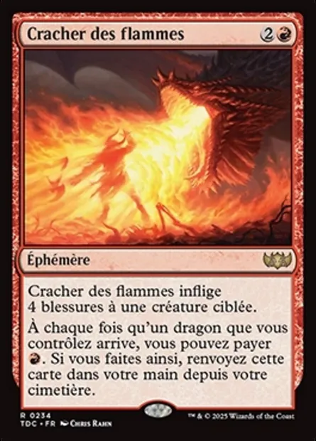 Cracher des flammes, carte Magic TDC 234 — extension Tarkir: Dragonstorm Commander