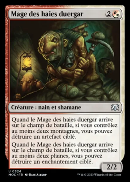 Mage des haies duergar, carte Magic MOC 324 — extension March of the Machine Commander