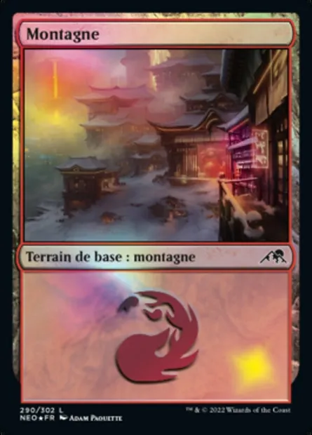 Montagne, carte Magic NEO 290 — extension Kamigawa: La Dynastie Néon