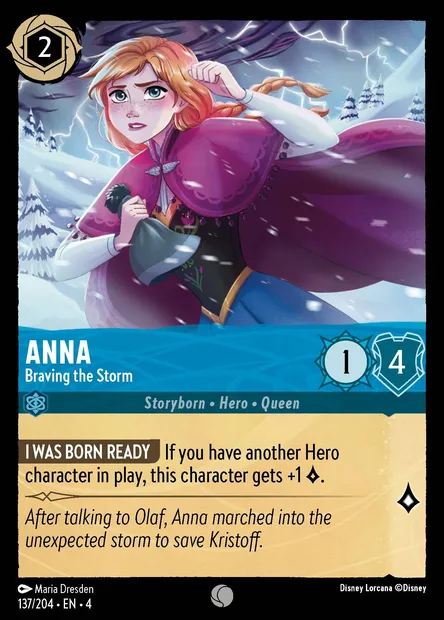 Anna - Braving the Storm, Disney Lorcana card CH4-137 — Ursula's Return set