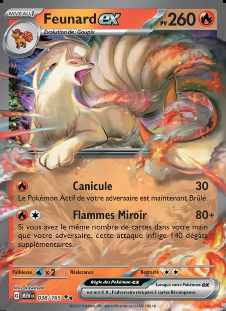 Feunard-ex, carte Pokémon MEW 038 — extension 151