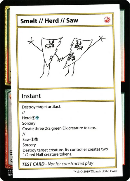 Smelt // Herd // Saw, Magic card CMB2 100 — Mystery Booster Playtest Cards 2021 set